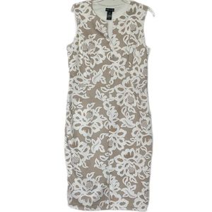 Kate and Lily Sheath Floral Dress White/Tan Size 14 NWOT
